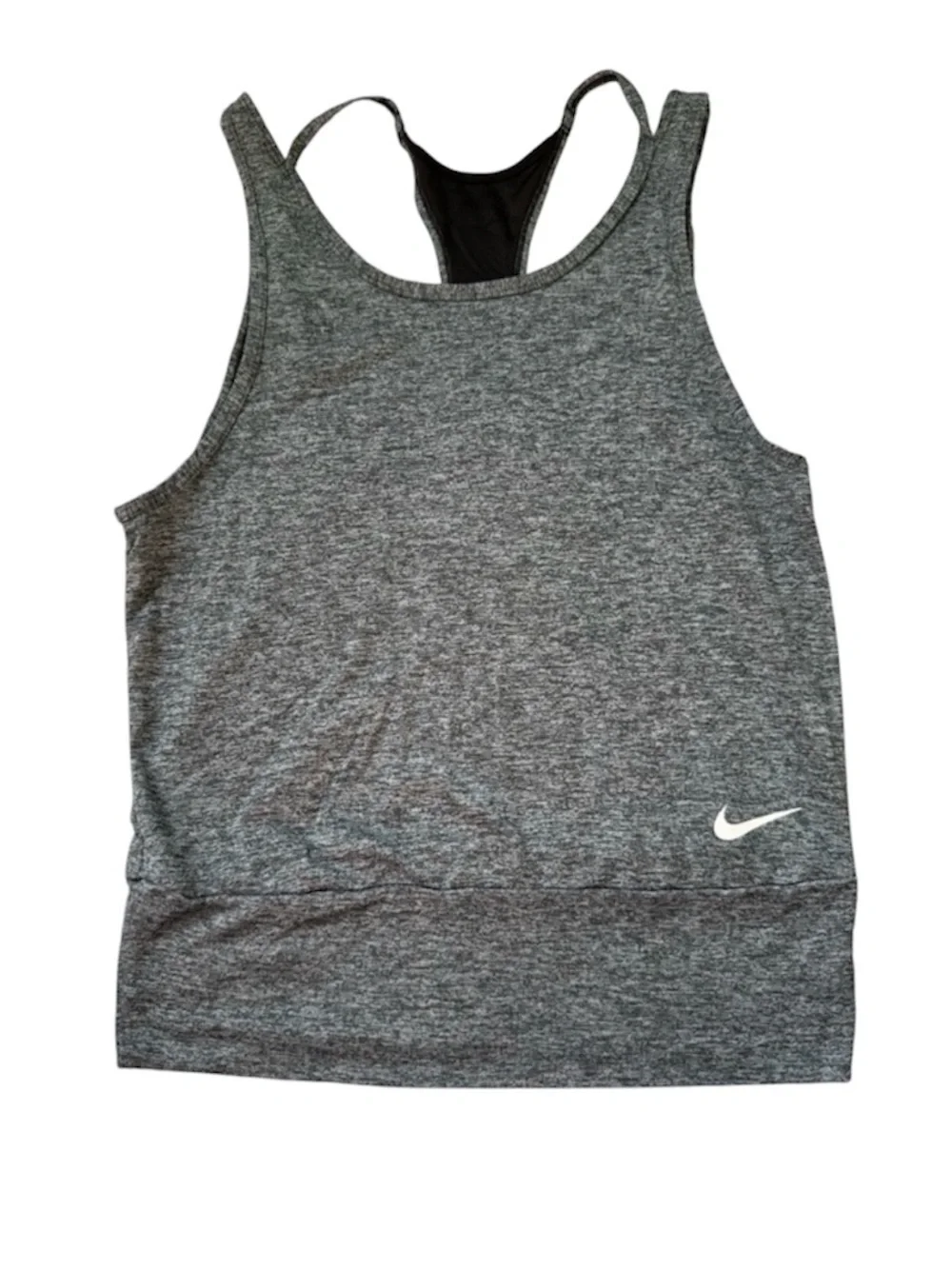 Nike Dri-Fit Gray Camo Longline Sports Bra Tank | Racerback |